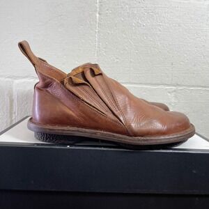 Trippen Ankle Boots Brown Leather Side Zip Women's Size 38 EU/7 US